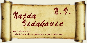 Najda Vidaković vizit kartica